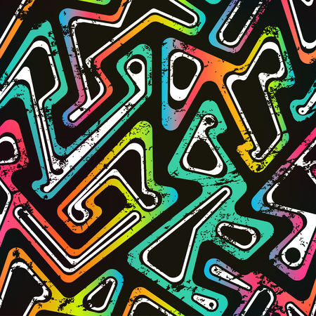 music seamless pattern with grunge effectのイラスト素材