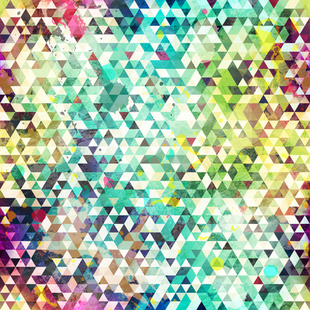 psychedelic triangle seamless patternのイラスト素材