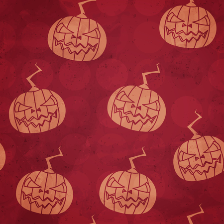 red halloween pumpkin seamless patternのイラスト素材
