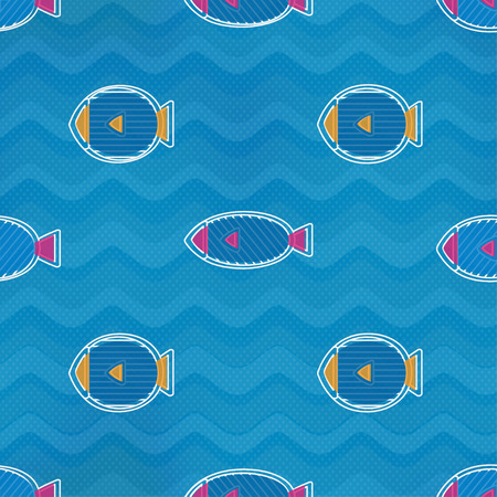 Colored fish seamless patternのイラスト素材