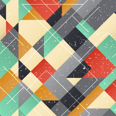 Vintage square seamless pattern with grunge effect (vector eps 10)のイラスト素材
