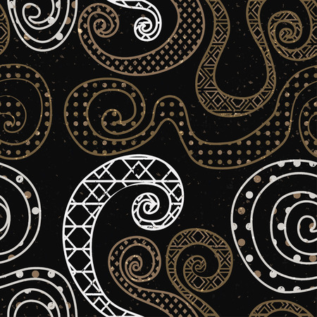 Vintage curve pattern with grunge effect (vector eps 10)のイラスト素材