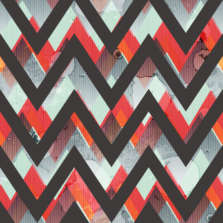 Zigzag grunge seamless pattern (eps 10 vector file)のイラスト素材