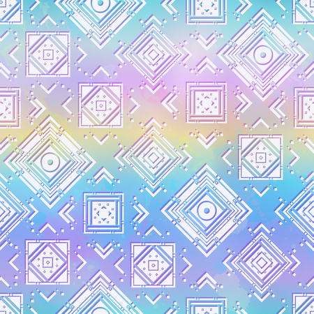Rainbow geometric patternのイラスト素材