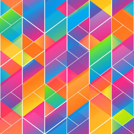 Rainbow color mosaic patternのイラスト素材