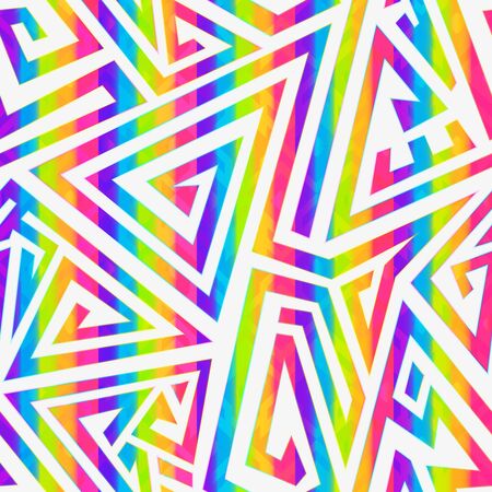 Rainbow spiral seamless pattern.のイラスト素材