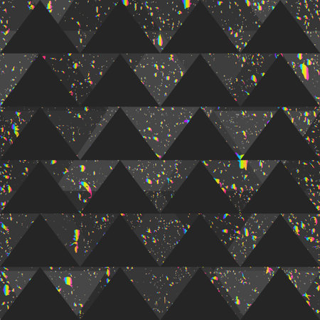 Black triangle pattern with grunge spectrum spots.