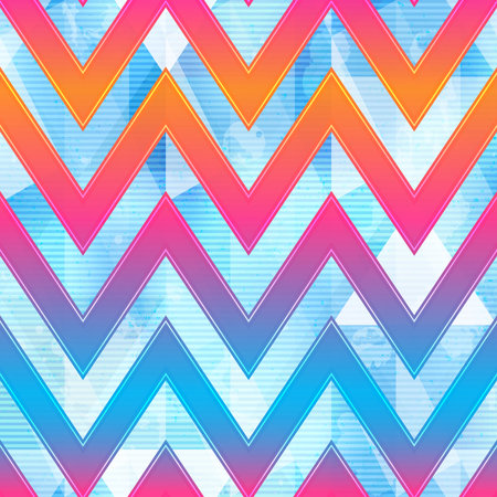 Bright zigzag geometric pattern.のイラスト素材