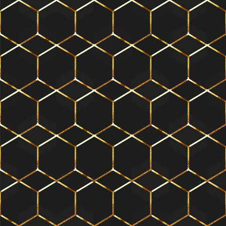 Gold Honeycomb frames seamless texture.のイラスト素材