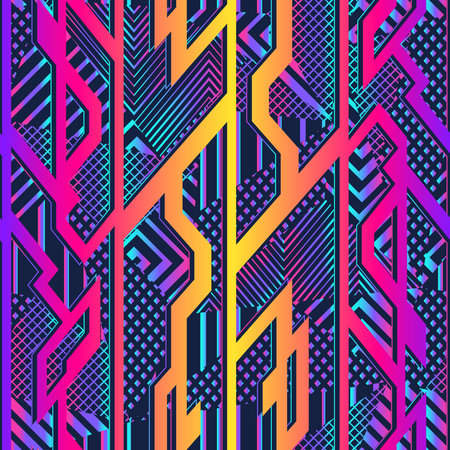 Vibrant geometric seamless pattern.のイラスト素材