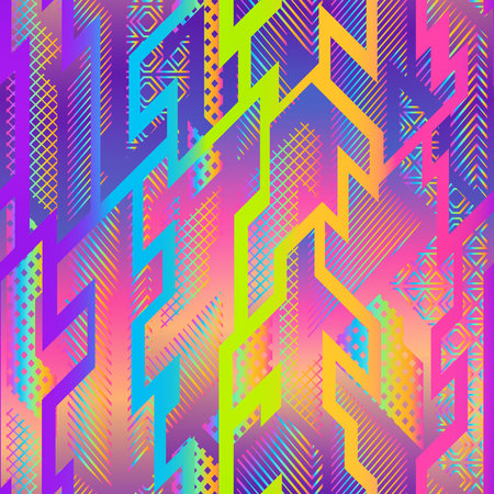 Hologram geometric seamless pattern.のイラスト素材