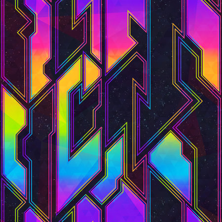 Futuristic geometric triangle pattern with grunge effect.