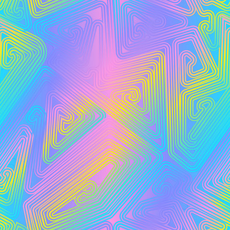 Holographic maze seamless texture.のイラスト素材