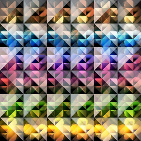 Colored triangle pattern with glass effect.