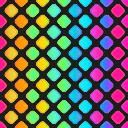 Rainbow mosaic seamless pattern.のイラスト素材