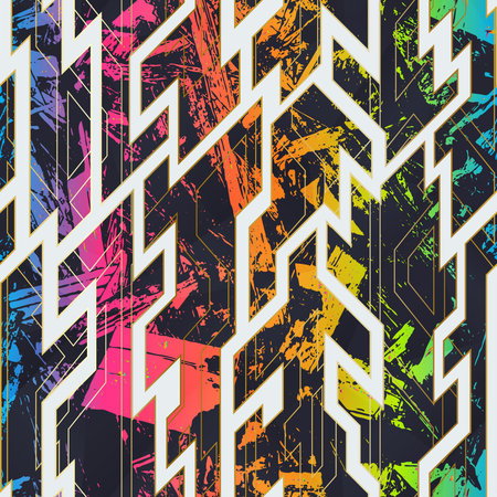 Grunge spectrum geometric pattern.のイラスト素材