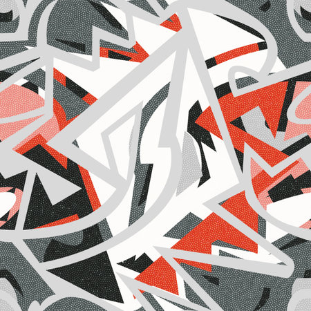 Urban geometric seamless pattern with grunge effect.のイラスト素材