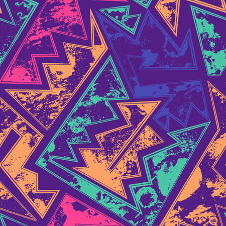 Bright rainbow color geometric seamless pattern.のイラスト素材