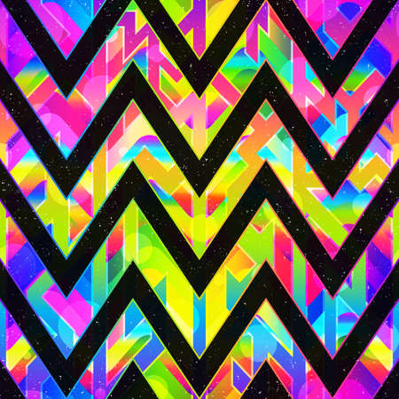 Colored zigzag with space background. seamless texture.のイラスト素材