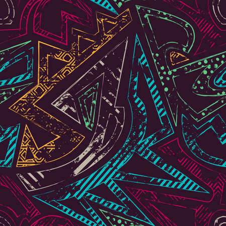 Triangle rainbow color mosaic seamless texture.のイラスト素材