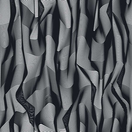 Monochrome distortion lines. seamless textureのイラスト素材