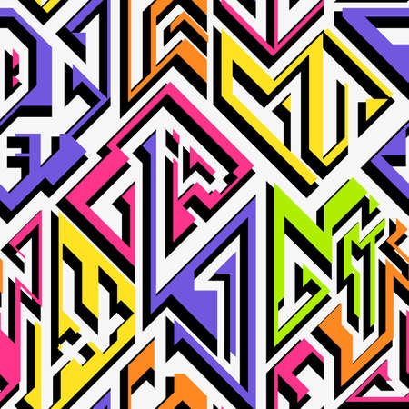 Monochrome pixel seamless patternのイラスト素材