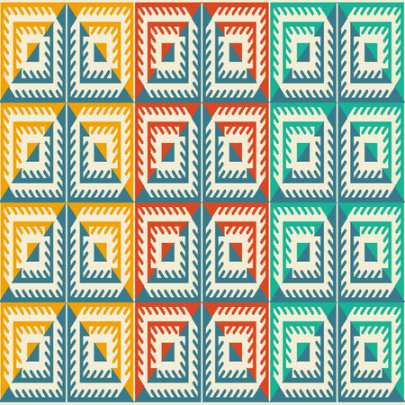 Retro mosaic geometric seamless patternのイラスト素材