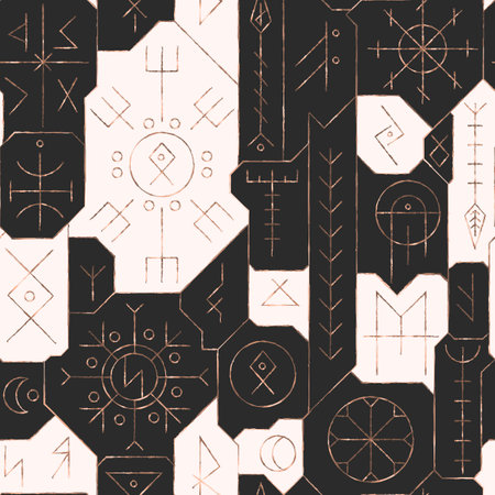 Northern rune. seamless patternのイラスト素材