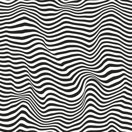 Black waves seamless pattern.のイラスト素材