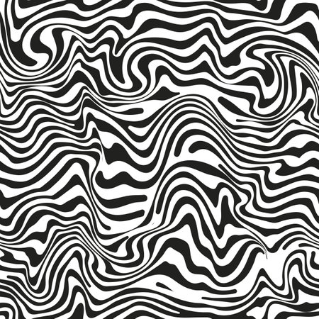 Monochrome distortion wave. Seamless pattern.のイラスト素材
