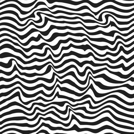 Monochrome wavy lines. seamless textureのイラスト素材