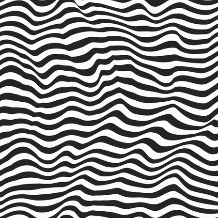 Monochrome wave stripes seamless textureのイラスト素材