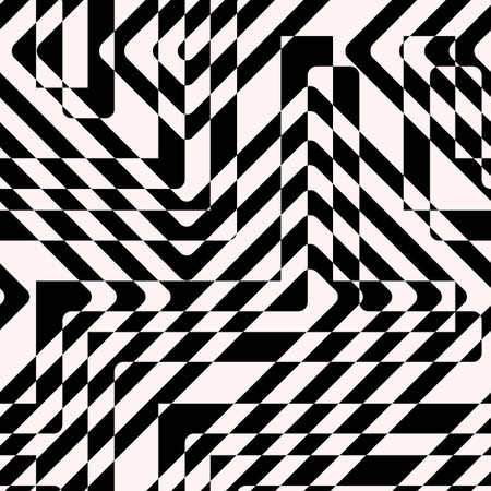 Monochrome optical illusion seamless pattern