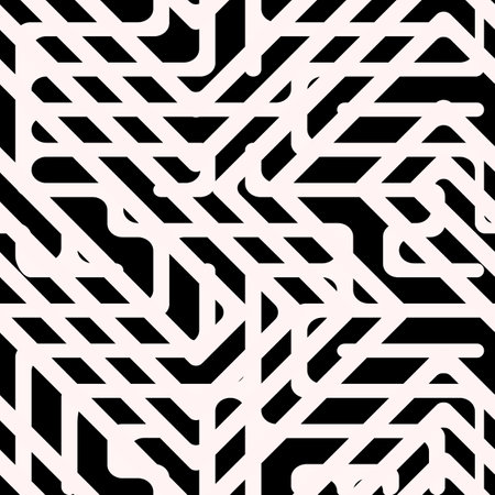 Monochrome geometric seamless patternのイラスト素材
