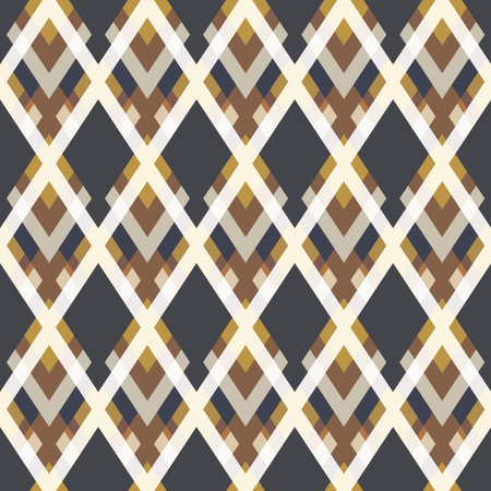 Diamond gray and gold color mosaic. Seamless pattern