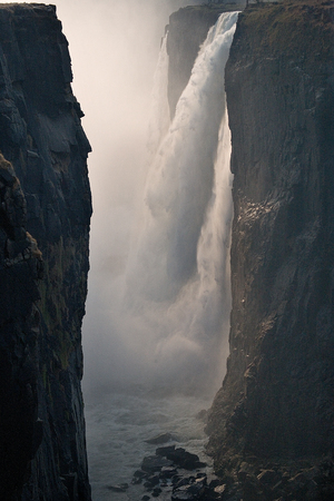 View of Victoria Falls from the ground. Mosi-oa-Tunya National park.の写真素材
