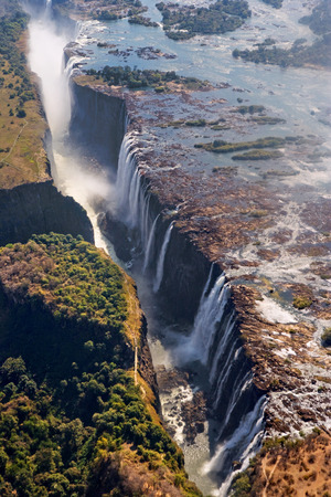 View of the Falls from a height of bird flight. Victoria Falls. Mosi-oa-Tunya National park.Zambiya.の写真素材