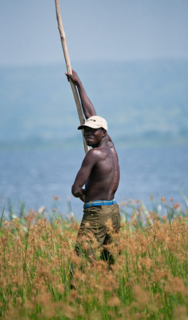 MURCHISON FALLS, WHITE NILE RIVER, UGANDA - JUNE 11, 2012: Murchison Falls. White Nile River....