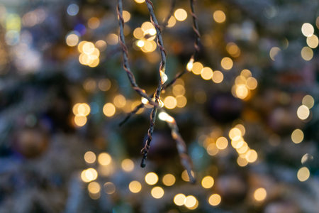 Vintage magical background with colorful bokeh. Defocused Christmas and New Year bokeh. Christmas...