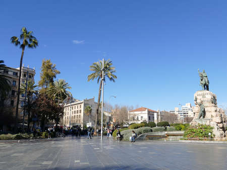 Plaza Espana in Palma, Mallorca, Balearic Islands, Spainのeditorial素材