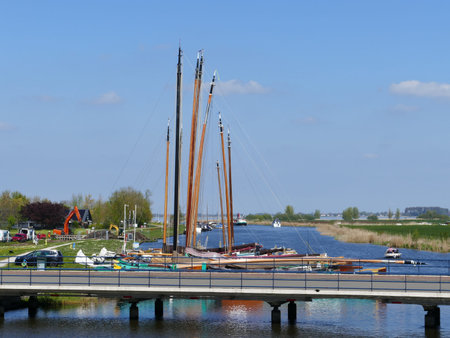 Canal between (Dutch) Sloten (Frisian) Sleat, Friesland, Netherlands and the (Dutch) Slotermeer...