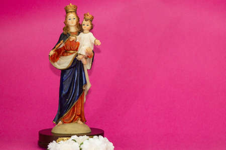 Mary, Help of Christians with pink backgroundの写真素材