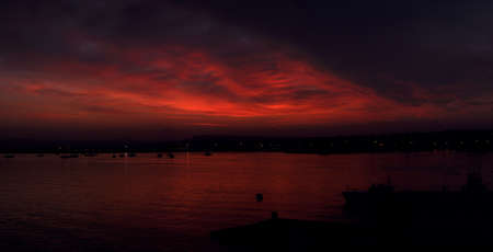 Intense Sunset in Siracusaの写真素材