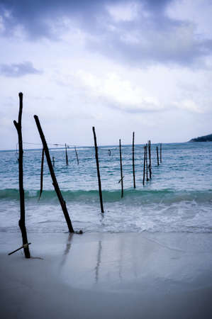 Posts Planted in the Water in Ko Phanganの写真素材