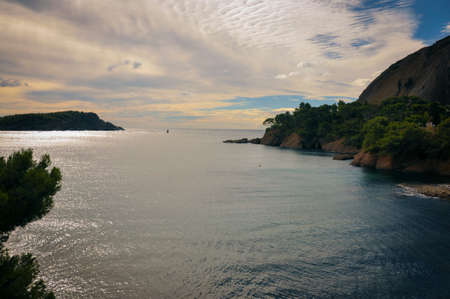 Cliffs and Creeks above the Sea at La Ciotatの写真素材