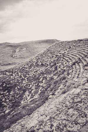 Old Greek Amphitheater Lost in the Middle of Nowhereの写真素材