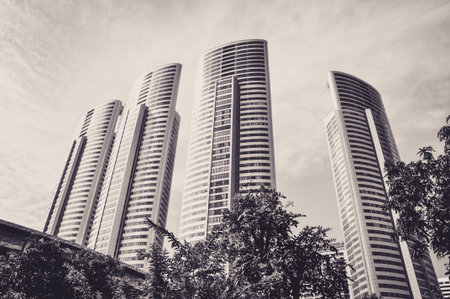 Four Skyscrapers at the Edge of the River Chao Phraya