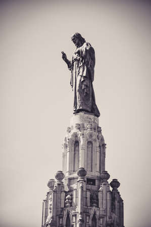 Statue of the Sacred Heart of Jesus in Bilbaoのeditorial素材