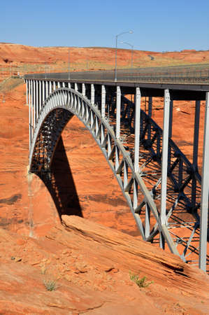 Glen Canyon Dam Overhanging Colorado Riverの写真素材