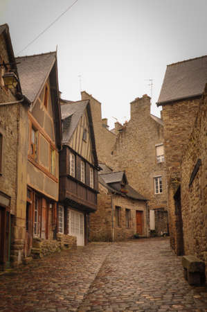 Small Paved Alley in Dinan Villageのeditorial素材